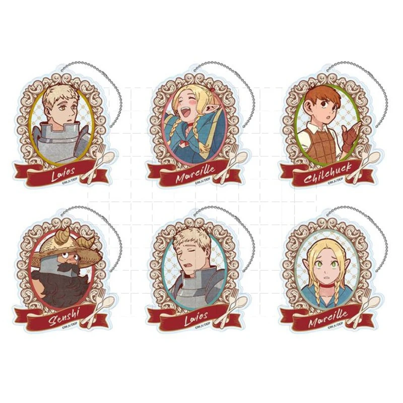 Game Senshi Laius Marsilla Marcille Marushiru Chilchack Chilchuck Keychain Doll Anime Acrylic Keyring Pendant for Gift