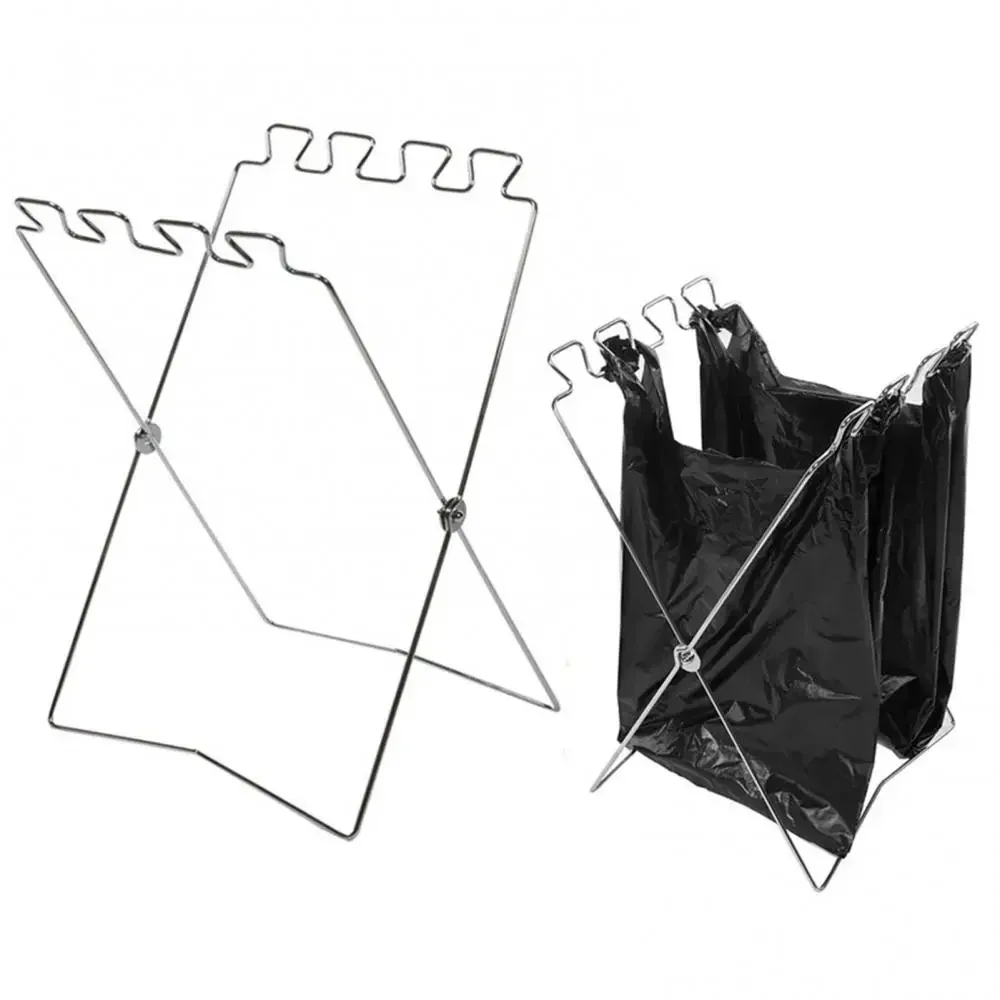 Foldable Camping Hanging Holder Portable Outdoor Trash Bag Stand Garbage Rack