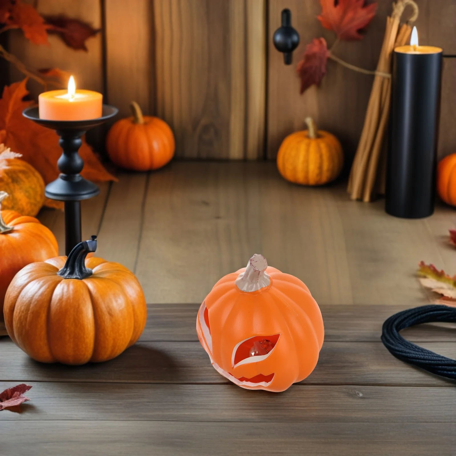 

2Pcs Unique Large Glowing Hollow Pumpkin Lantern Lighted Halloween Decor for Window Display Party Store Hollow Pumpkin Lantern