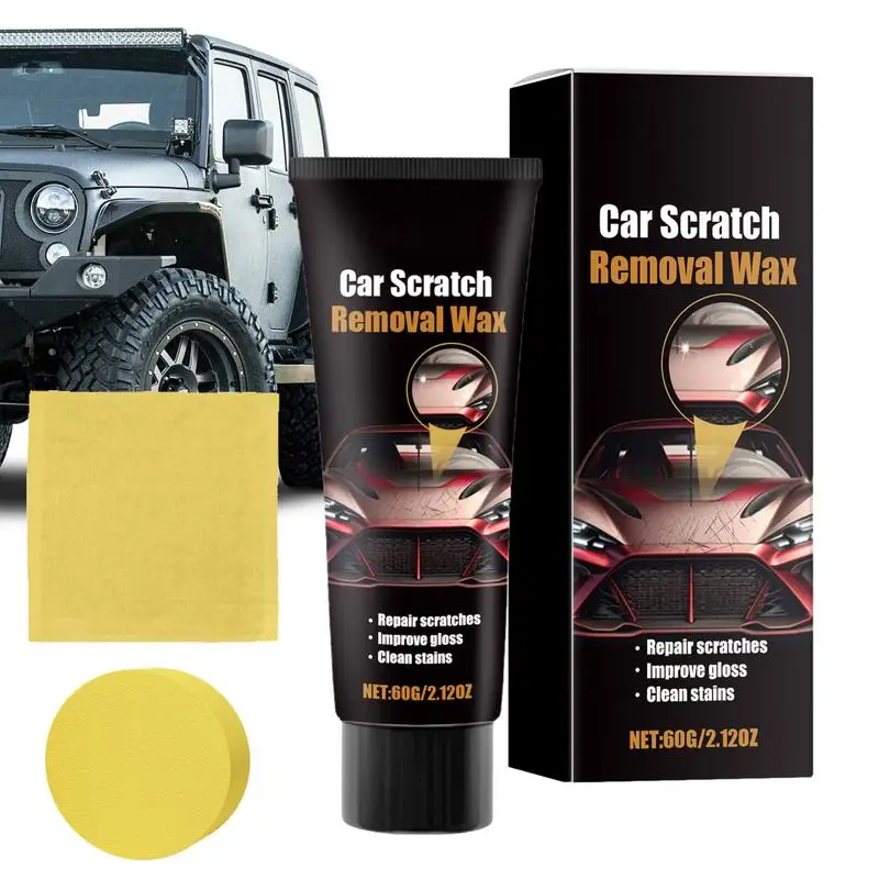 Car Scratch Remoção Cera, removedor de redemoinho, Repair Paste, esfregando Composto, Car Care Kit, Toalha e Esponja Incluído, Elimina