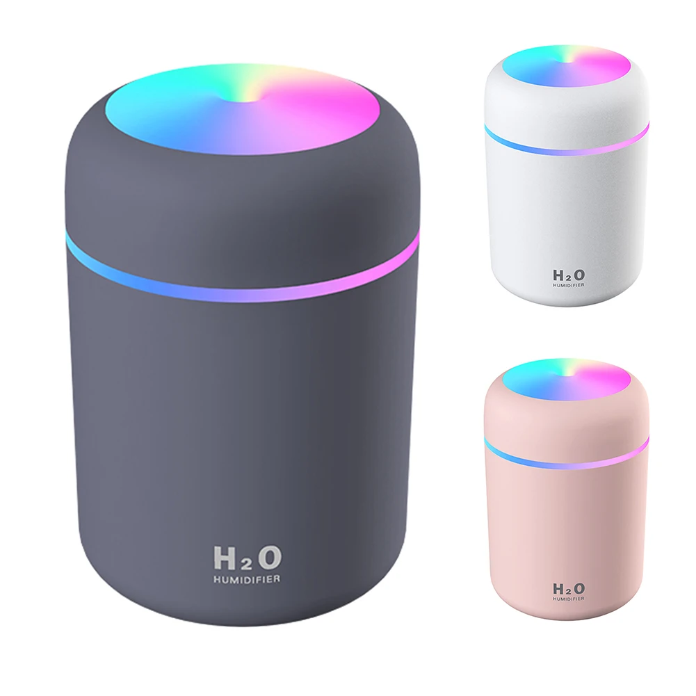 Portable Mini Humidifier 300ml Cool Mist Auto Shut-Off Super Quiet USB Powered Desktop Humidifier With LED Light For Home Office