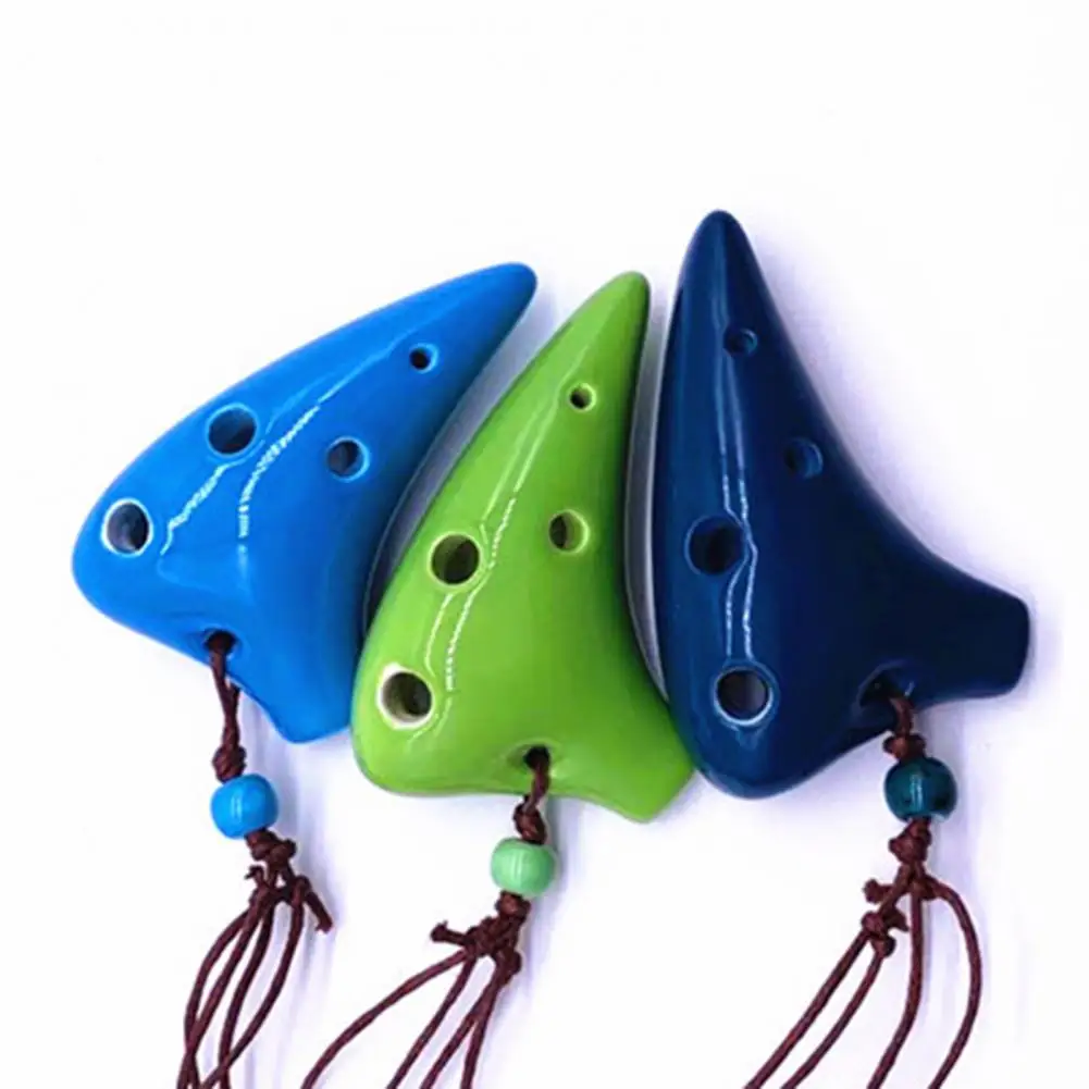 Ocarina 6 buracos cerâmica profissional amante da música mini ocarina com cordão música instrumento musical