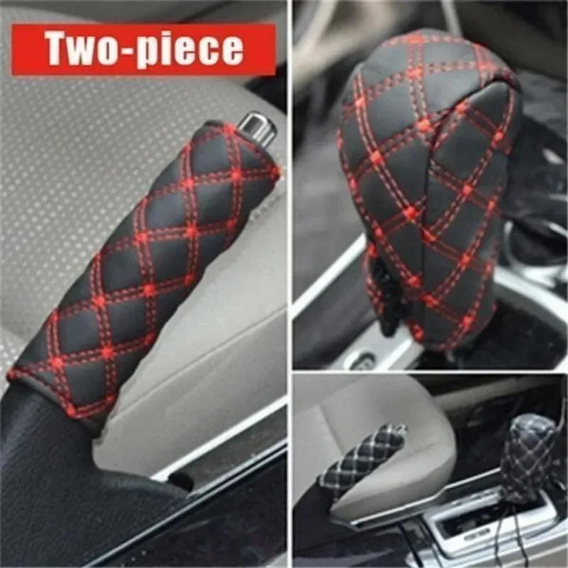 

2-piece Car Handbrake Gear Shift Cover Kits Hand Brake Cover Sleeve Car Accessories