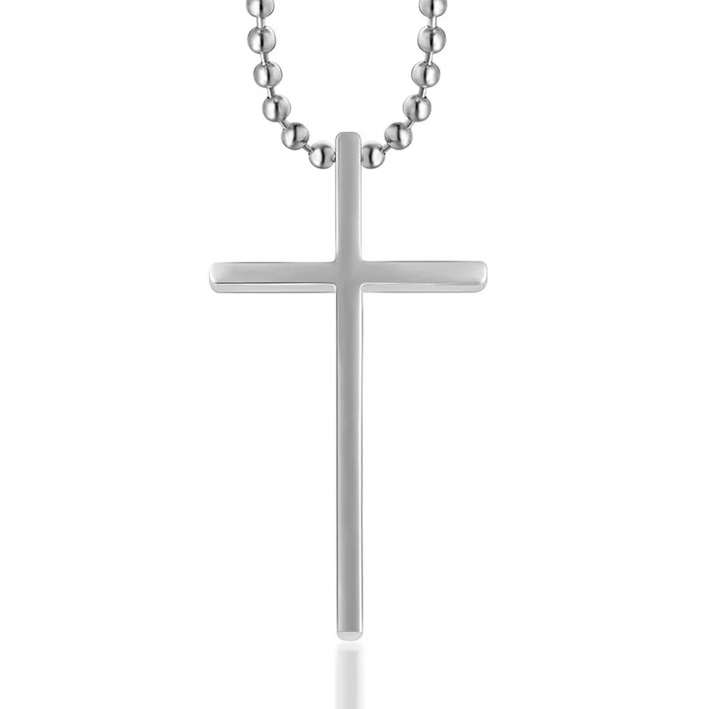 

Japan and South Korea fashion simple titanium steel pendant couples cross size necklace pendant