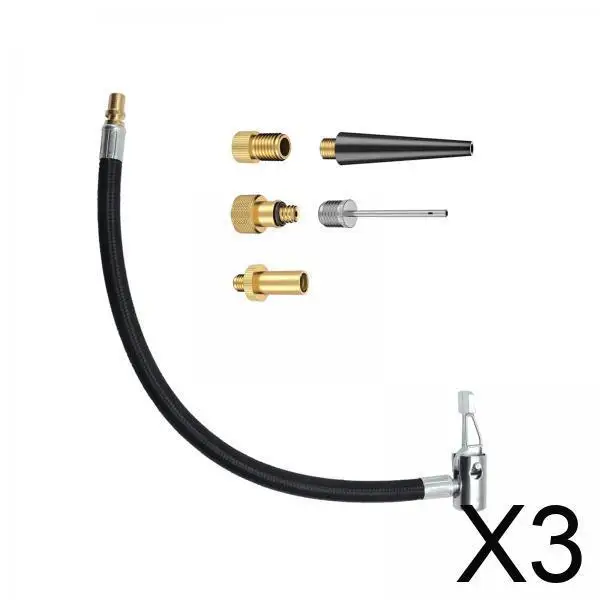 

Tire Pump Hose Durable Rubber Copper Inflator Extension Tube with Schrader Valve for Vehicle Bicycle Motorcycle Use