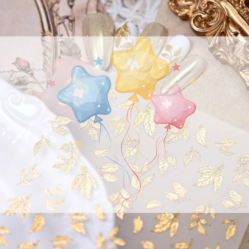 Autumn Gold Silver Leaf Nail Decals 5D Embossed Fall‑themed Stickers Self‑Adhesive Delicate Manicure Accessories For Seasonal
