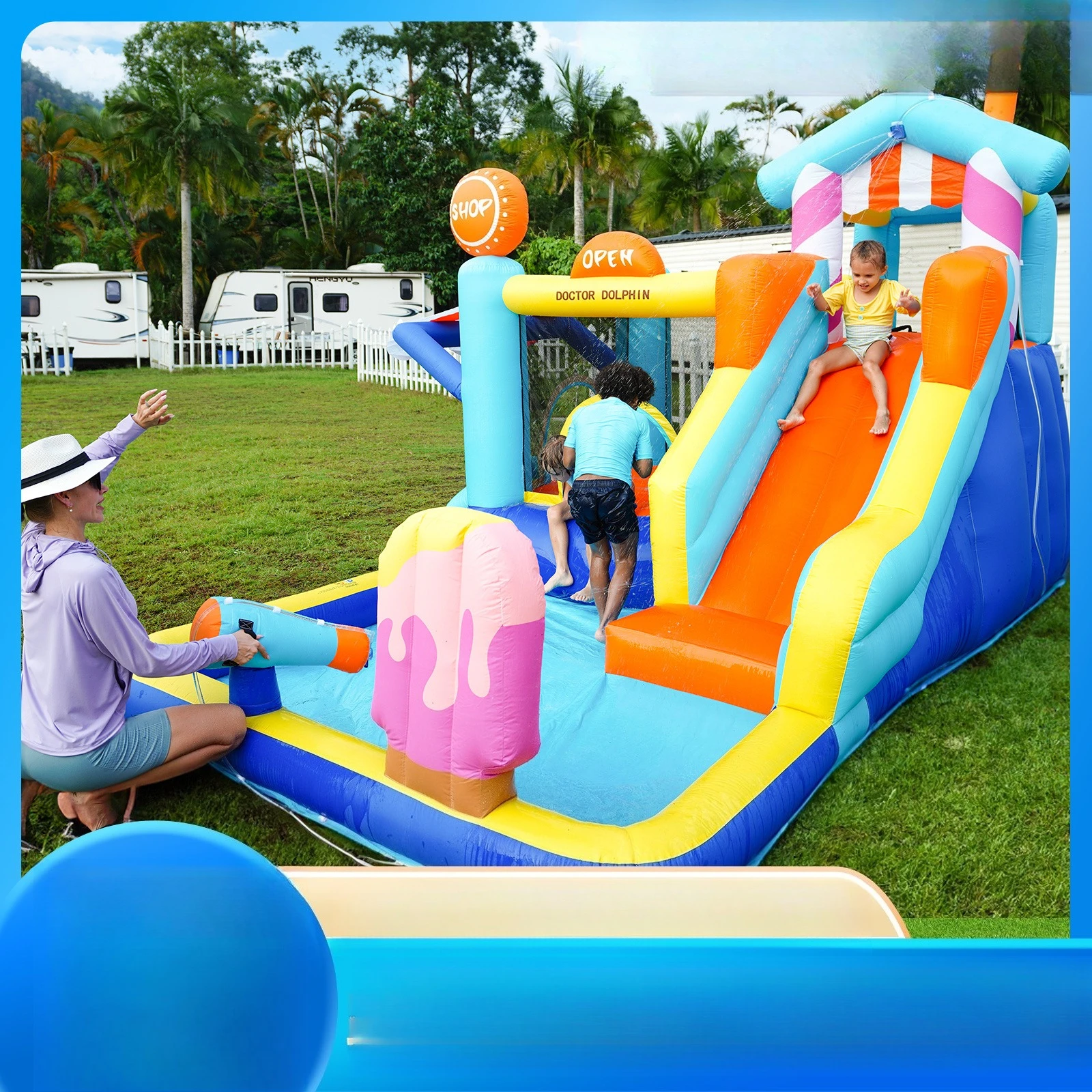 Kinderhuis Springkasteel Waterglijbaan Kinderfeest Springkasteel