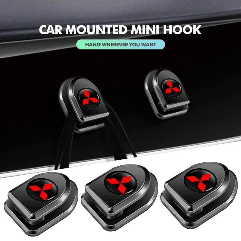 

4PCS Car Adhesive Hook Holder for Mitsubishi All Models Outlander Lancer ASX Mini Storage Hanger Interior Accessories