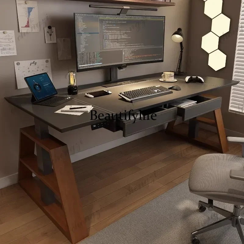 NQ52  Minimalist Aesthetic Office Desk Design Organizer Classic Modern Office Desk Simple Corner Nordic Design Ufficio