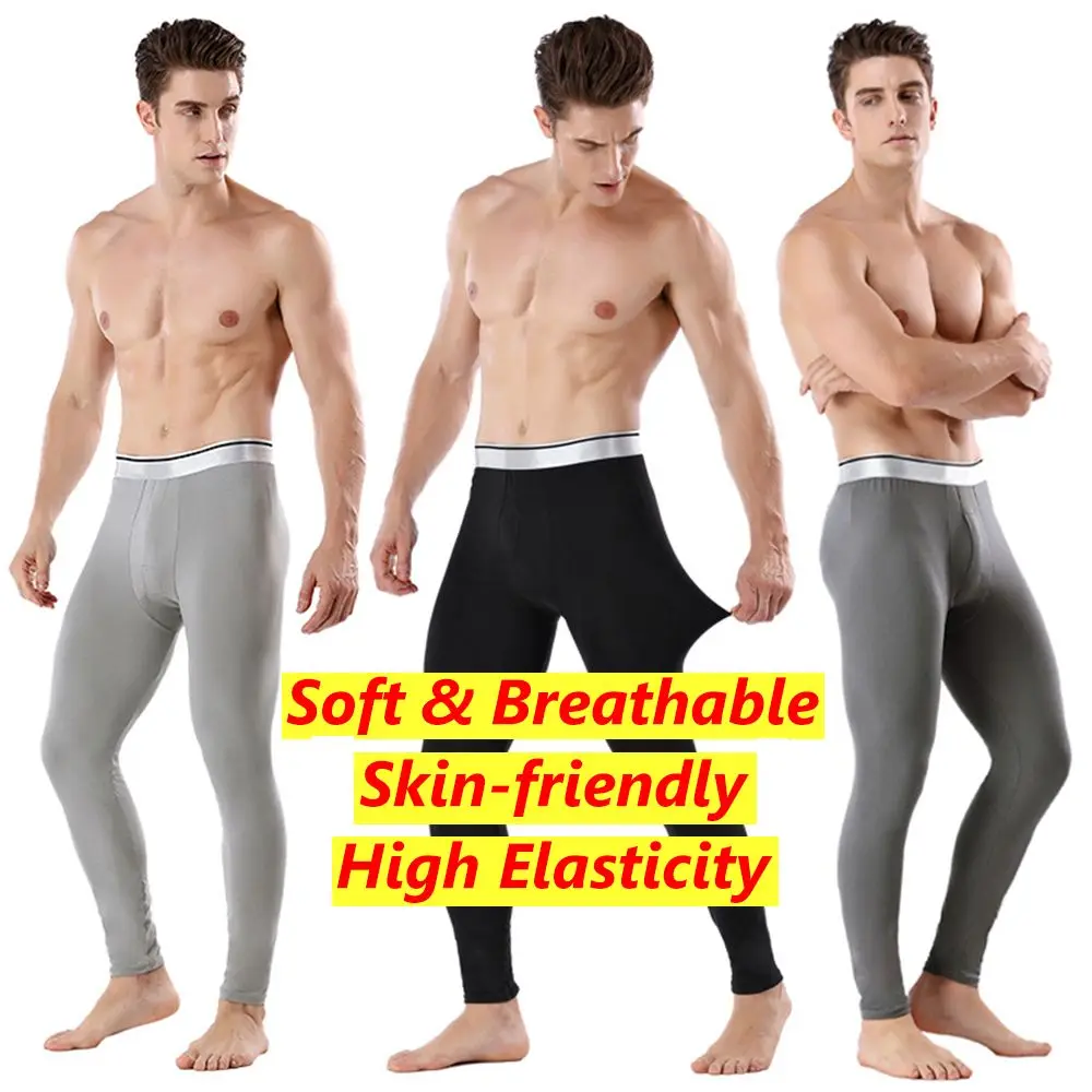 

Men's Thermal Underwear Pants Winter Thick Fleece Lined Long Johns Warm Leggings Base Layer Bottoms