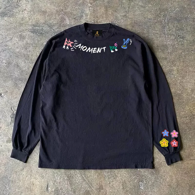 Long Sleeve 310 Pure Cotton Men's T-Shirt Upward Hero Non-Light American Style Couple's T-Shirt Youth Loose Fit Printed Tee