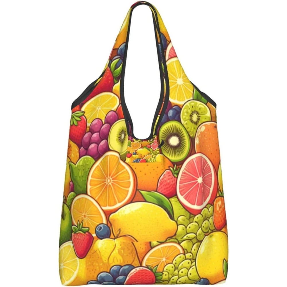Bolsa de compras reutilizable plegable para comestibles, cereza, uvas y frutas, bolsa de compras impermeable