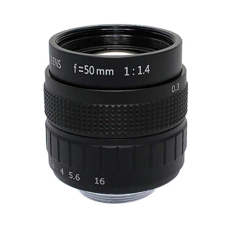 

Объектив для фотоаппарата 50 мм F1.4 2/3 C-Mount Ручная настройка апертуры, объектив для фотоаппарата, промышленный объектив