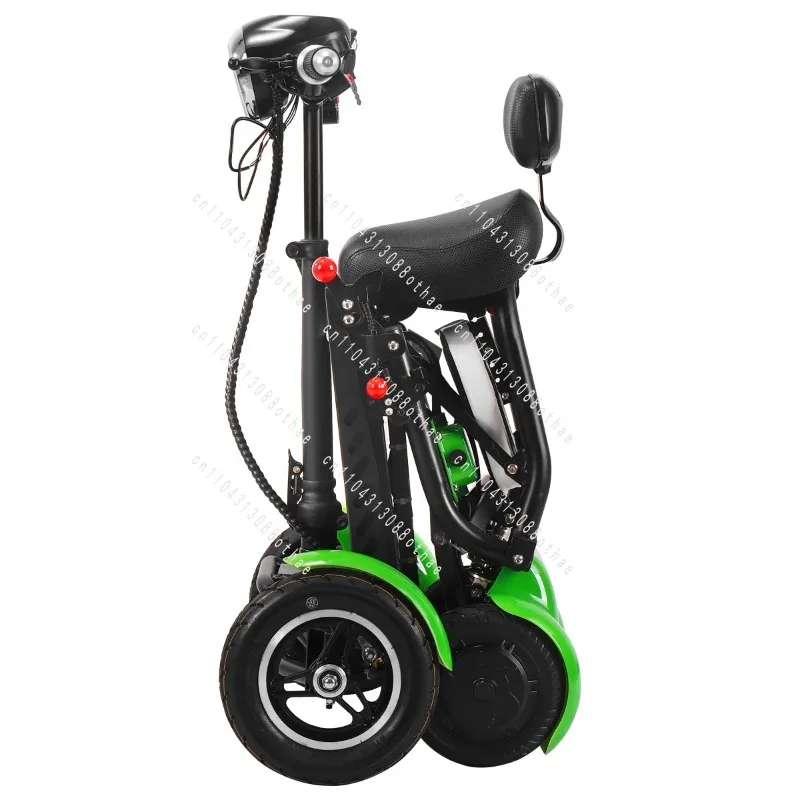 Adult Dual  Scooter Motor 4 Wheels Folding Electric Wheelchair New Handicapped Foldable Electric Scooter