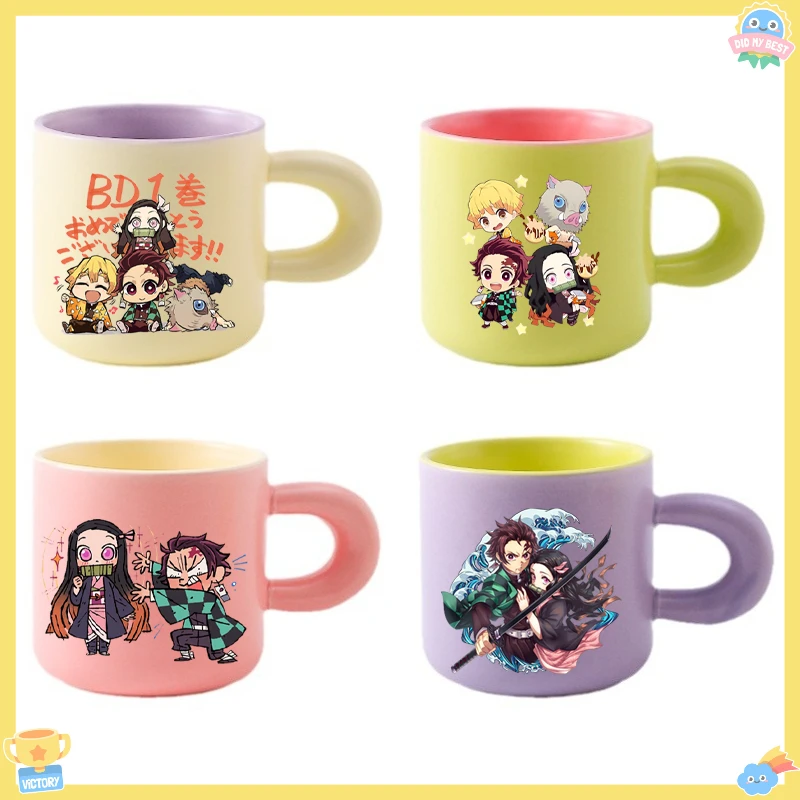 

380ml Demon Slayer Ceramic Coffee Mug Cartoon Office Water Cup Fashion Home Kitchen Breakfast Milk Tea Mugs Drinkware Gifts