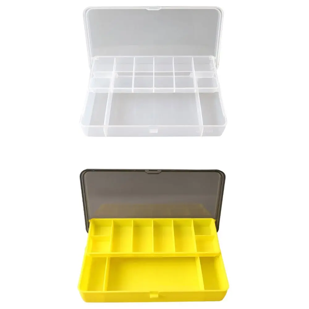 PP صندوق معالجة الصيد أخضر أزرق أصفر شفاف ذات الطابقين حقيبة للتخزين 11 مقصورة إغراء هوك صناديق اكسسوارات الصيد #2