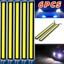 6 SZTUK 17CM LED DRL Wodoodporne światła do jazdy dziennej Pasek 12V COB LED Samochodowe aluminiowe paski świetlne