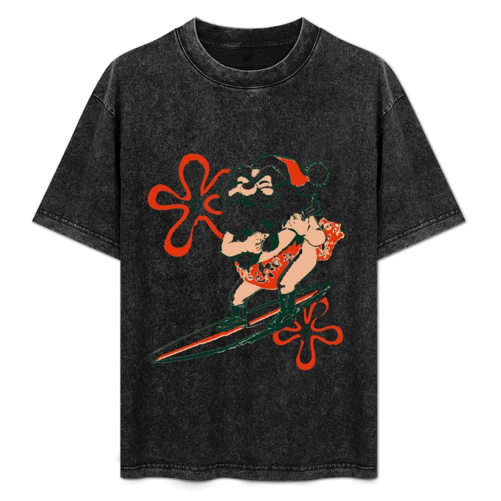 

Surfing Santa T-Shirt Sweat Absorbing Sports Tee Shirt