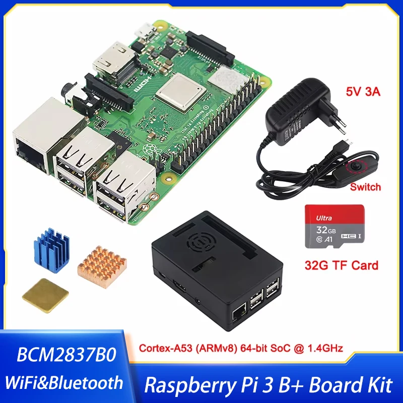 Raspberry Pi 3 Model B+ Board 1.4GHz 64-bit Quad-Core ARM Cortex-A53 CPU With WiFi&Bluetooth Optional For Raspberry Pi 3B+