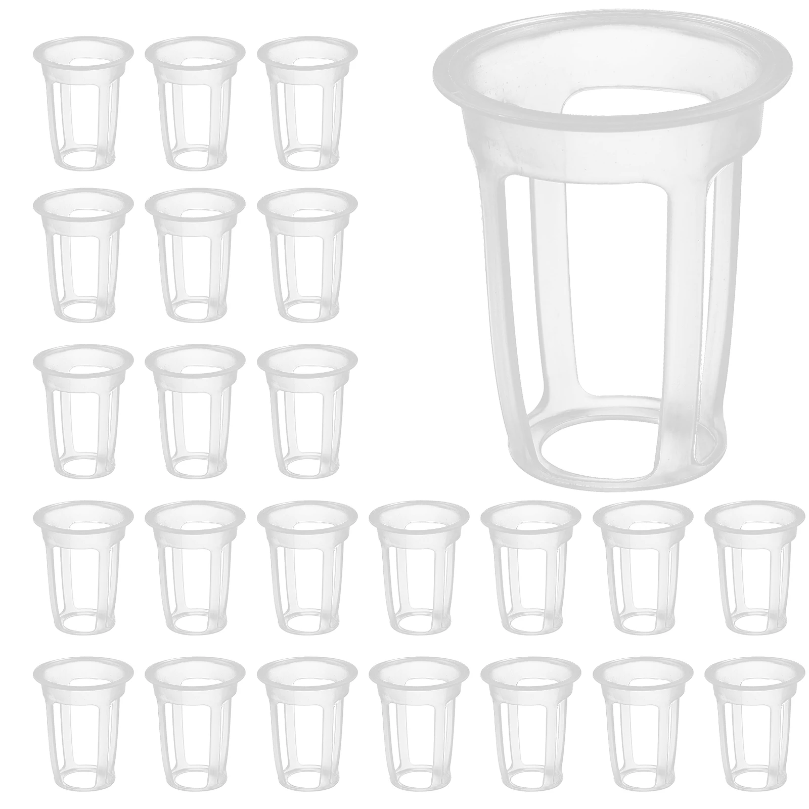 

100pcs White Planting Baskets Hydroponic Net Pots Seedling Cups Balcony Gardening Orchid Cultivation Plastic Planter Aquatic