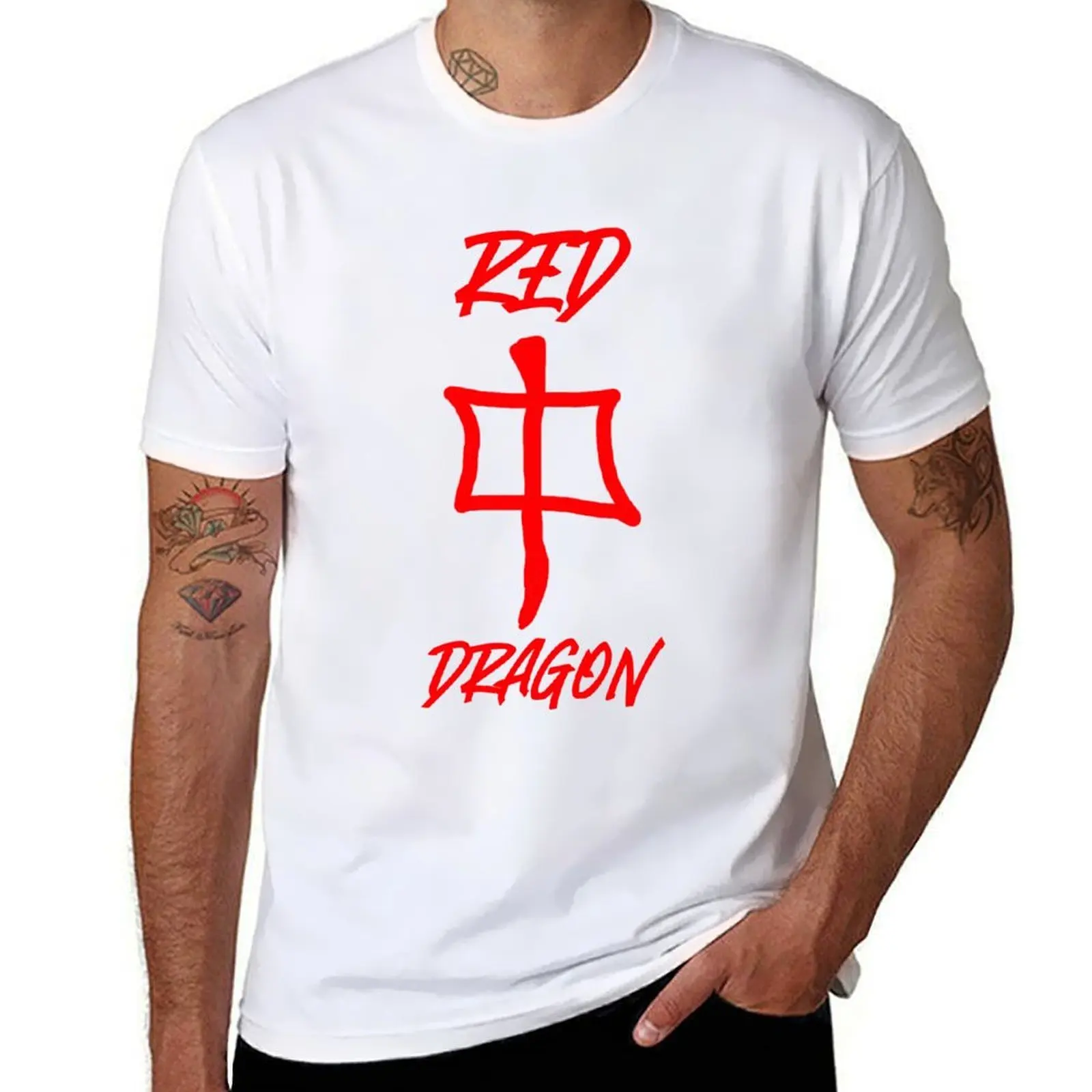 

Red Dragon Mah-jong tile symbol T-Shirt t shirt man designer anime t shirts oversize T-Shirt
