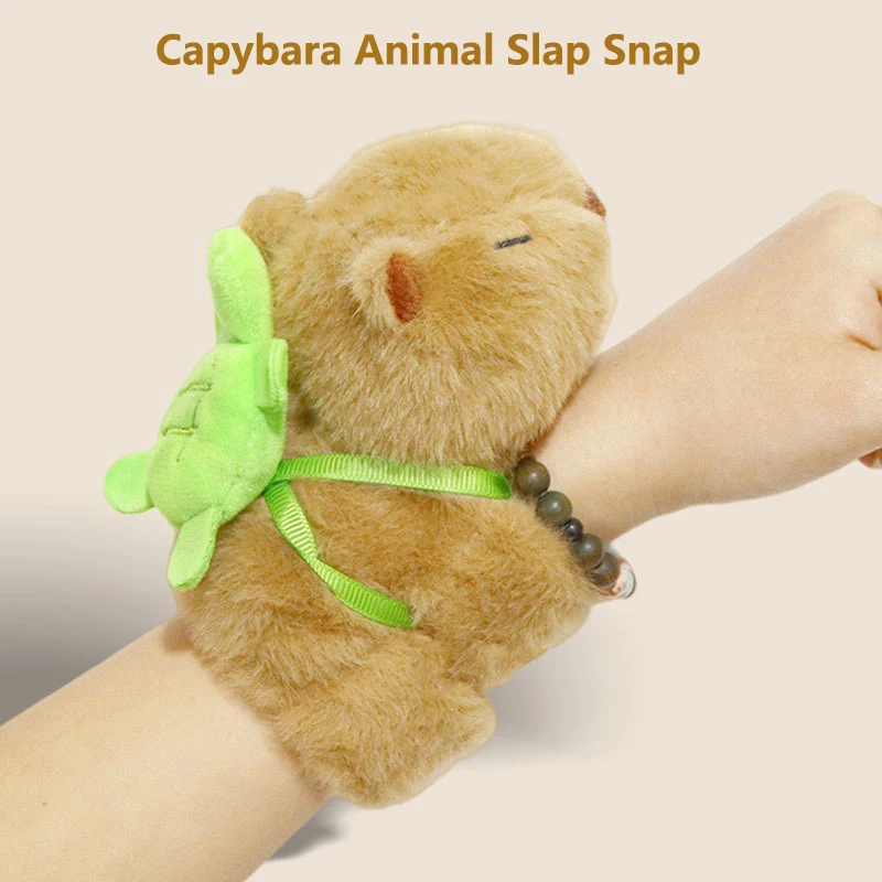 

Lovely Kawaii Capybara Animal Slap Snap Wrap Wristband Bracelet Capybara Plush Hand Ring Wristband Kid Toys Birthday Present