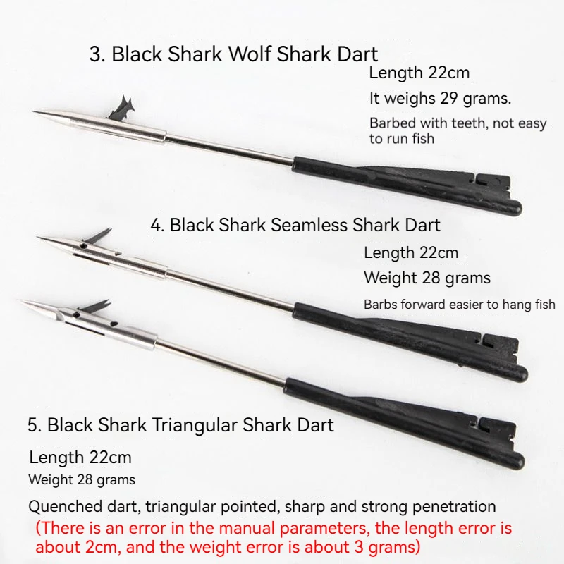 Fish Shooter Slingshot Special Black Shark Darts Metal Fish Shooting Slingshot Fish Darts Hunting Fish Shooting Accessories