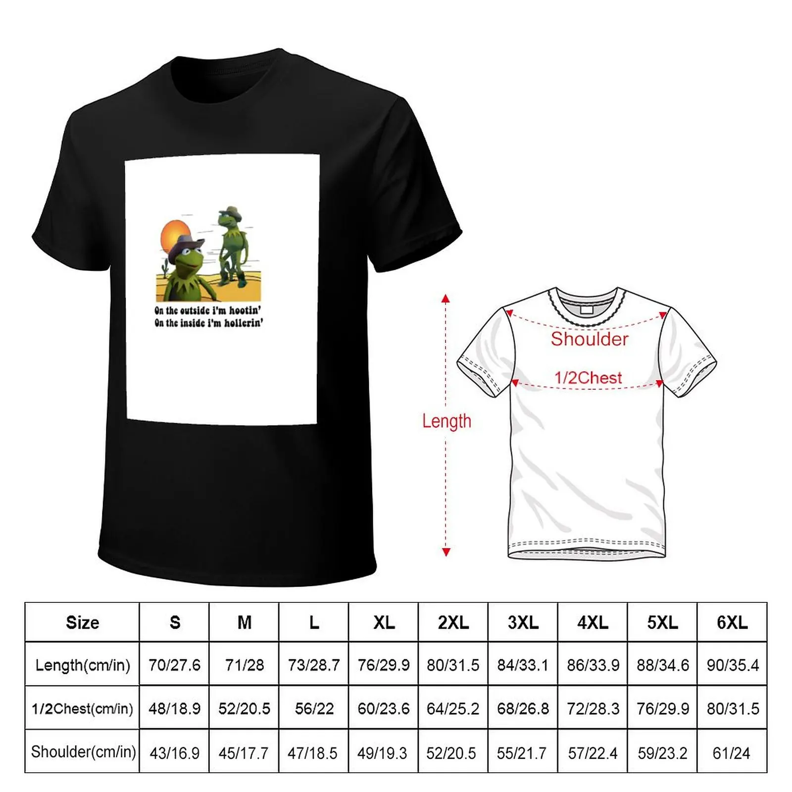 On the outside i'm hootin on the inside i'm hollerin kermit cowboy meme, Hootin and Hollerin T-Shirt