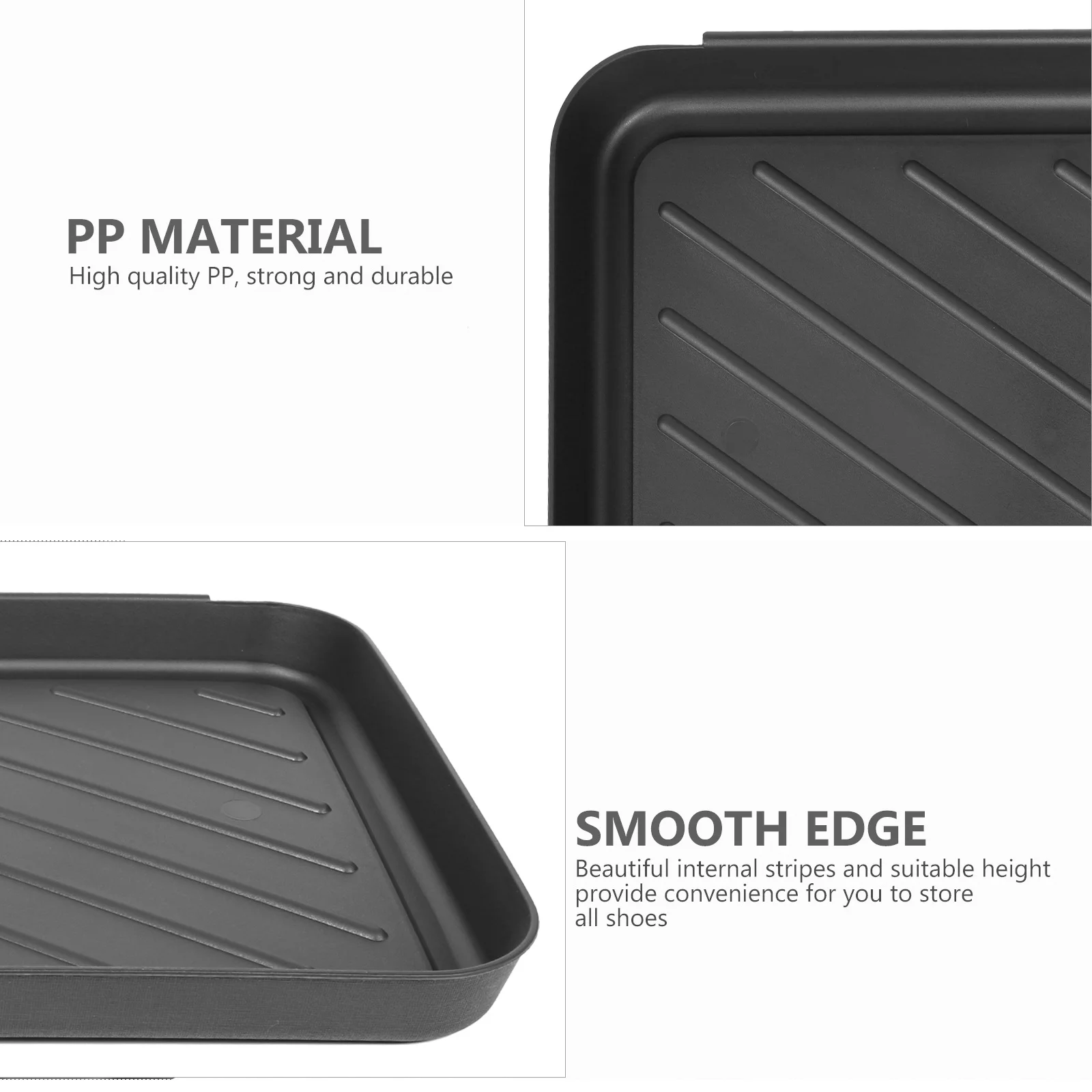 

2Pcs Shoes Boot Tray Plastic Multi-Purpose Entryway Hallway Indoor Sundries Storage Plate Boots Display Tray