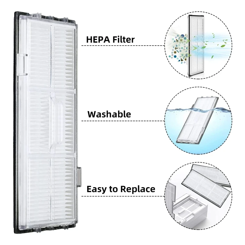 13 buah Aksesori pengganti penyaring HEPA sisi disikat pel kantong debu untuk Xiaomi Roborock S7 T7S T7S Robot penyapu lantai
