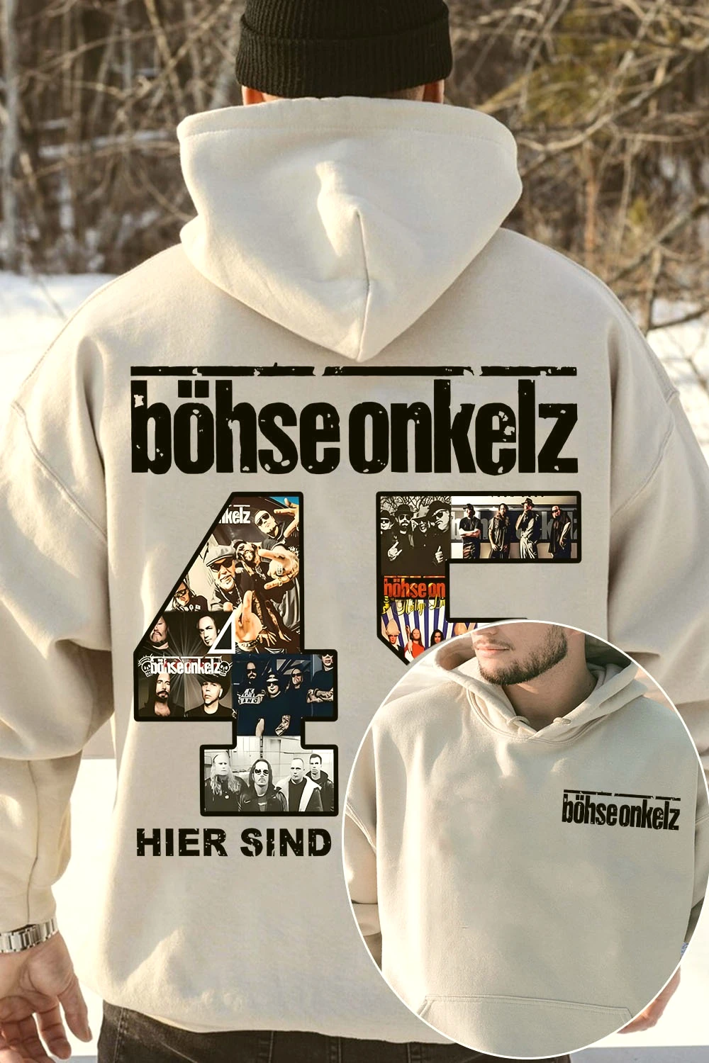 Chándal Y2k, abrigos para hombre, sudadera Böhse Onkelz Für Echte Fans, sudaderas con capucha para hombre, jersey grueso de lana cálido para otoño e invierno de gran tamaño