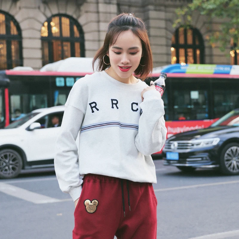 

Худи-свитшот с буквенным принтом, спортивный базовый слой, свободный крой, круглый вырез, длинный рукав, хлопок, для повседневной носки, весна-осень...