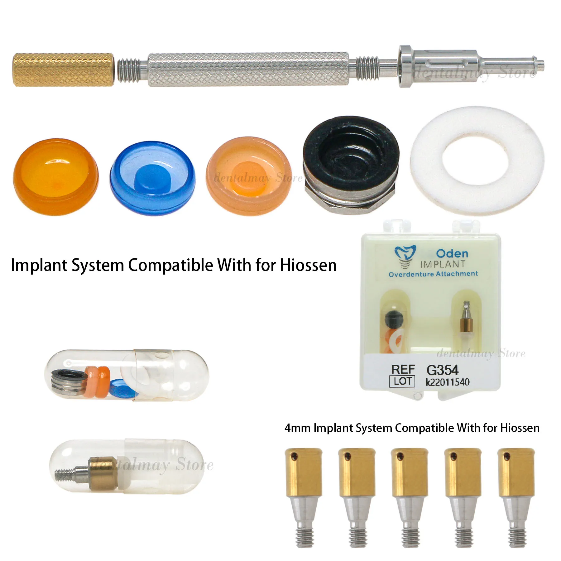 

Dental Attachment Abutment&Overdenture Male Caps Kits Locator for Hiossen Mini Ø3.2 4mm