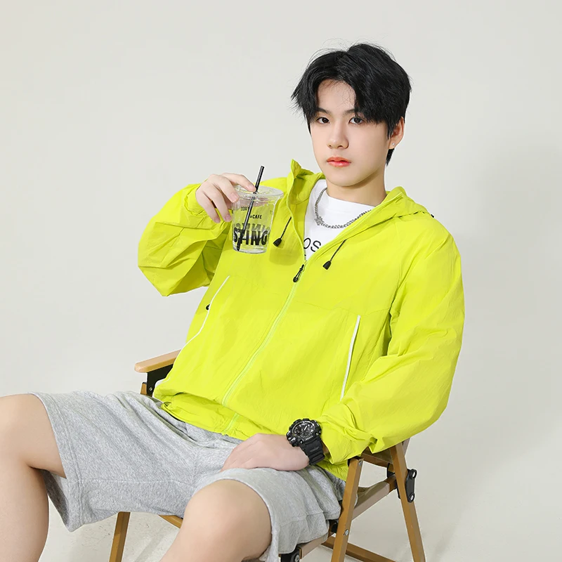 

Summer Men's Fashionable Casual Loose Lightweight Breathable Sun Protection Jacket Couples Outdoor UV Protection Skin Clothing