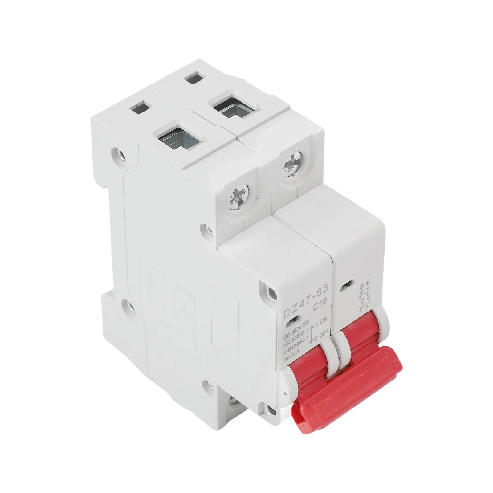 Solar PV Circuit Breaker 2 Pole DC MCB Rated At 500V With Overcurrent Protection Available In 10A To 63A Models