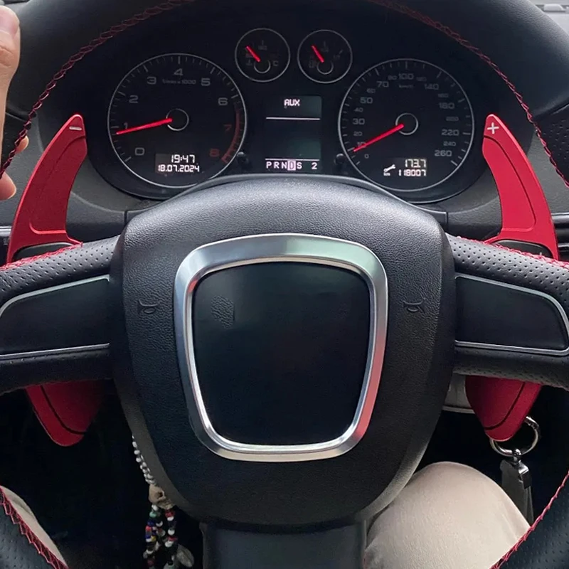 Para AUDI A3 S3 A4 S4 B8 A5 S5 A6 S6 A8 R8 Q5 Q7 TT volante de coche paleta cambio extensión palanca de cambios de aluminio