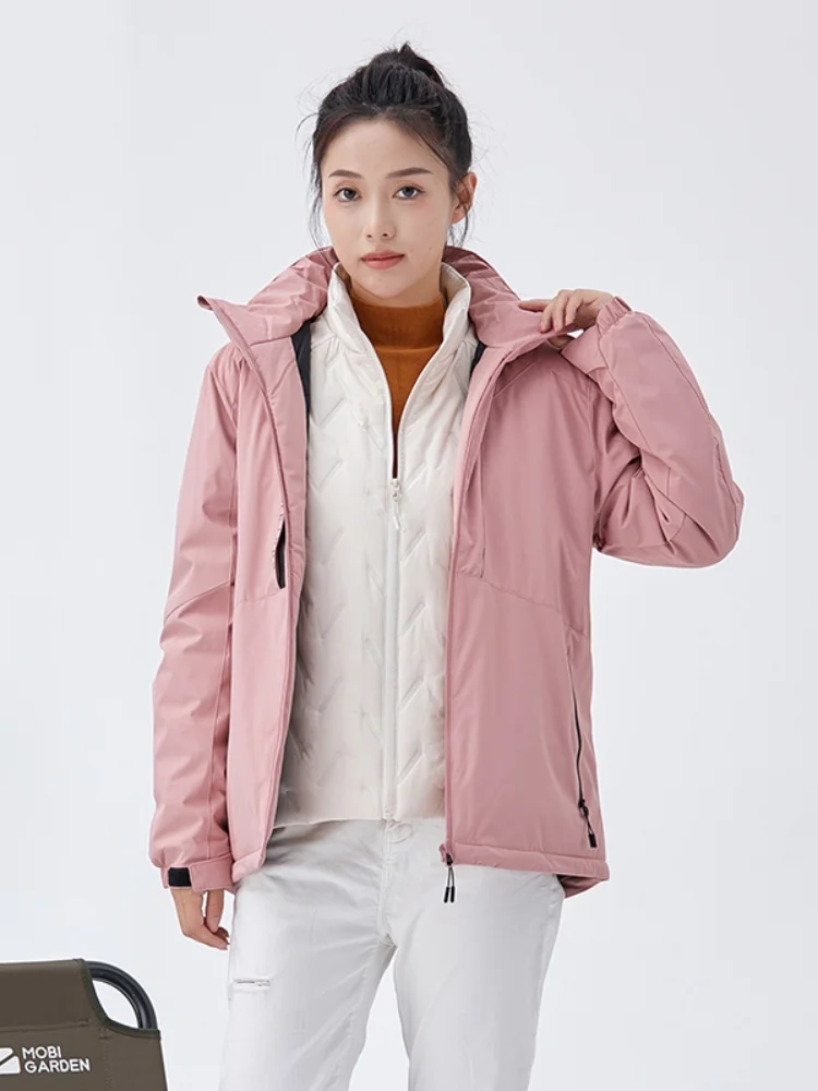 

ex Outdoor Windproof Waterproof Detachable Inner Vest Couple Jaets ular Brand Men's down Jaet Polyester Fiber