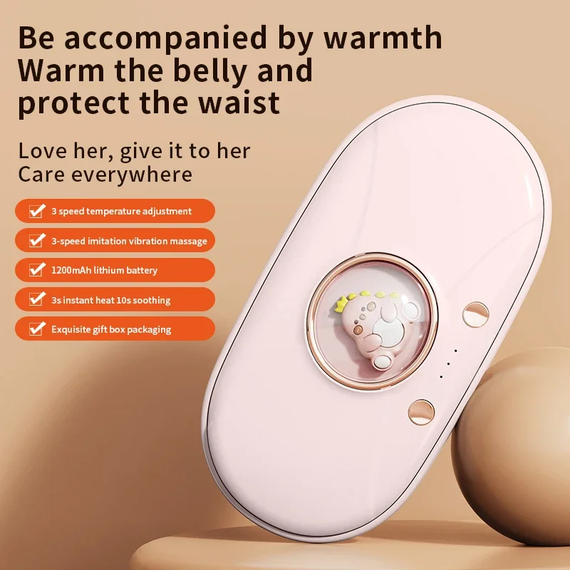 Electric Period Cramp Massager Vibrating Heating Belt for Menstrual Colic Relief Pain Waist Stomach Abdominal Warm Palace Belt