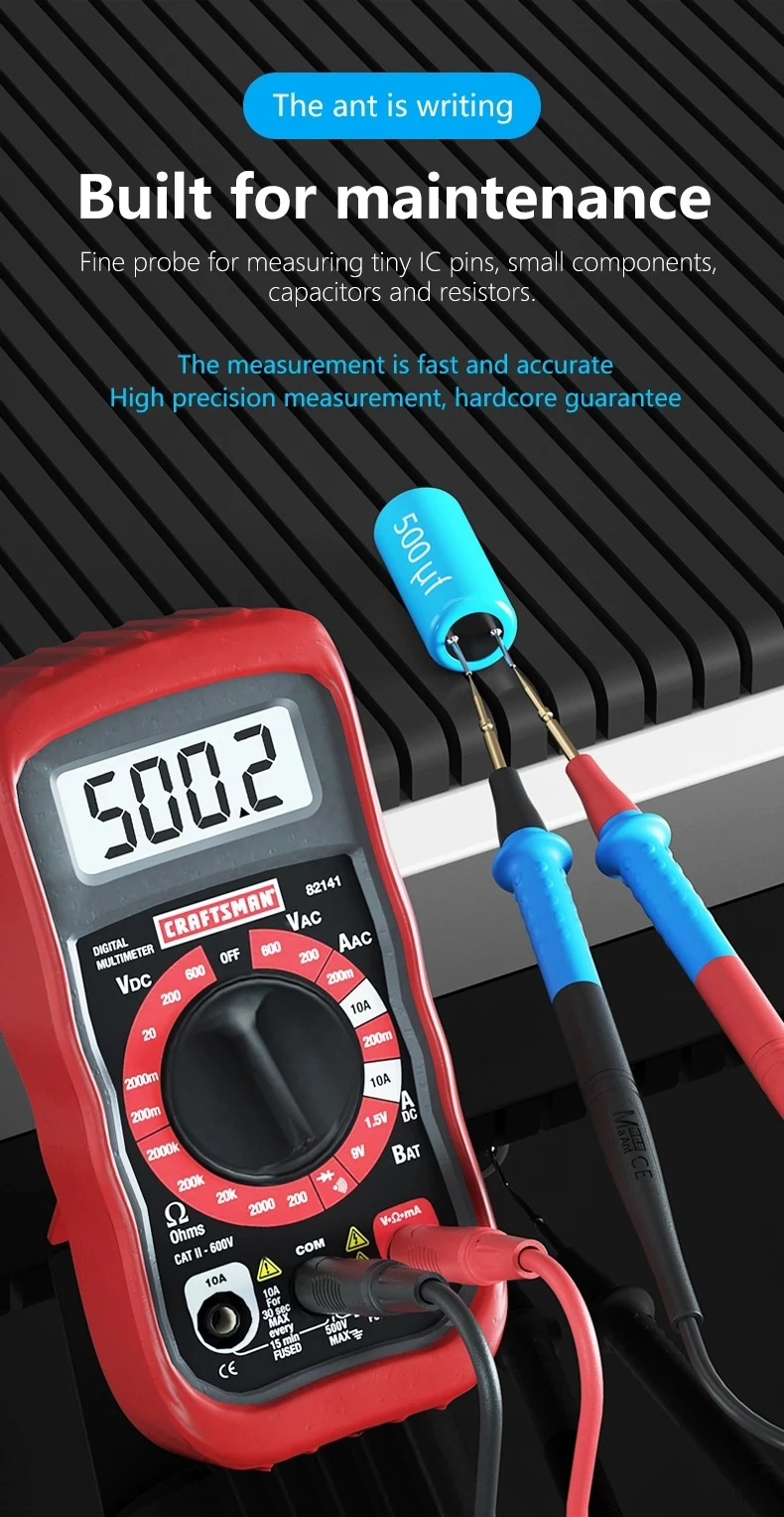 MaAnt P23A 1000V 23A Super Conducting Multimeter Lead For Digital Current Voltage Probe Needle Tip Test Lead Wire Pen Cable Tool