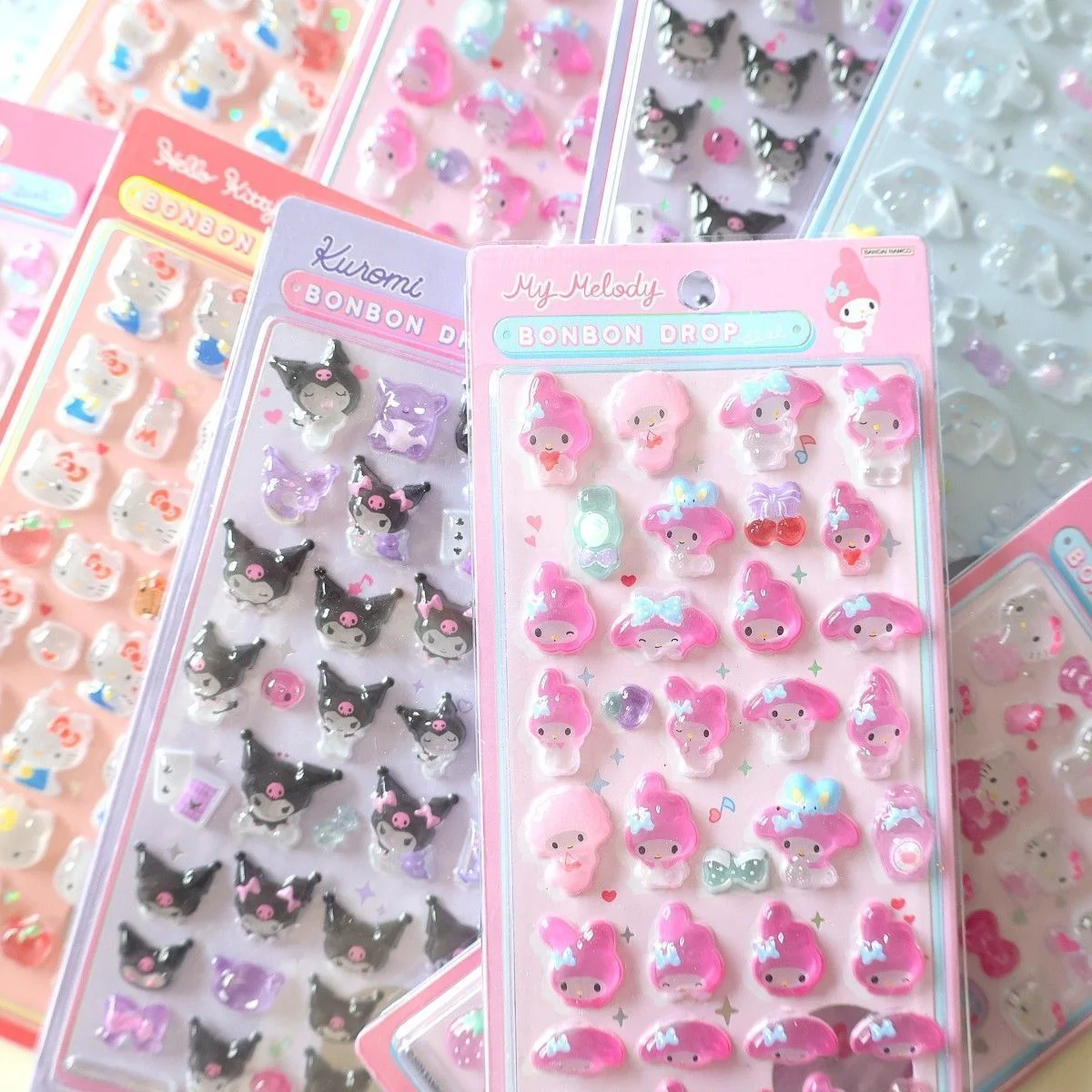 22Anime Hellokitty Hangyodon Cinnamoroll 3Dtransparent Jelly Sticker Crystal Decorative Stickers Children's Phone Casesdiy Toys