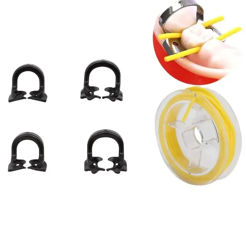 

Kit Dental Rubber Dam Clamps Rubber Barrier Clip Resin Material and Rubber Dam Stabilizing Cord Medium Wedges 2.1Meter