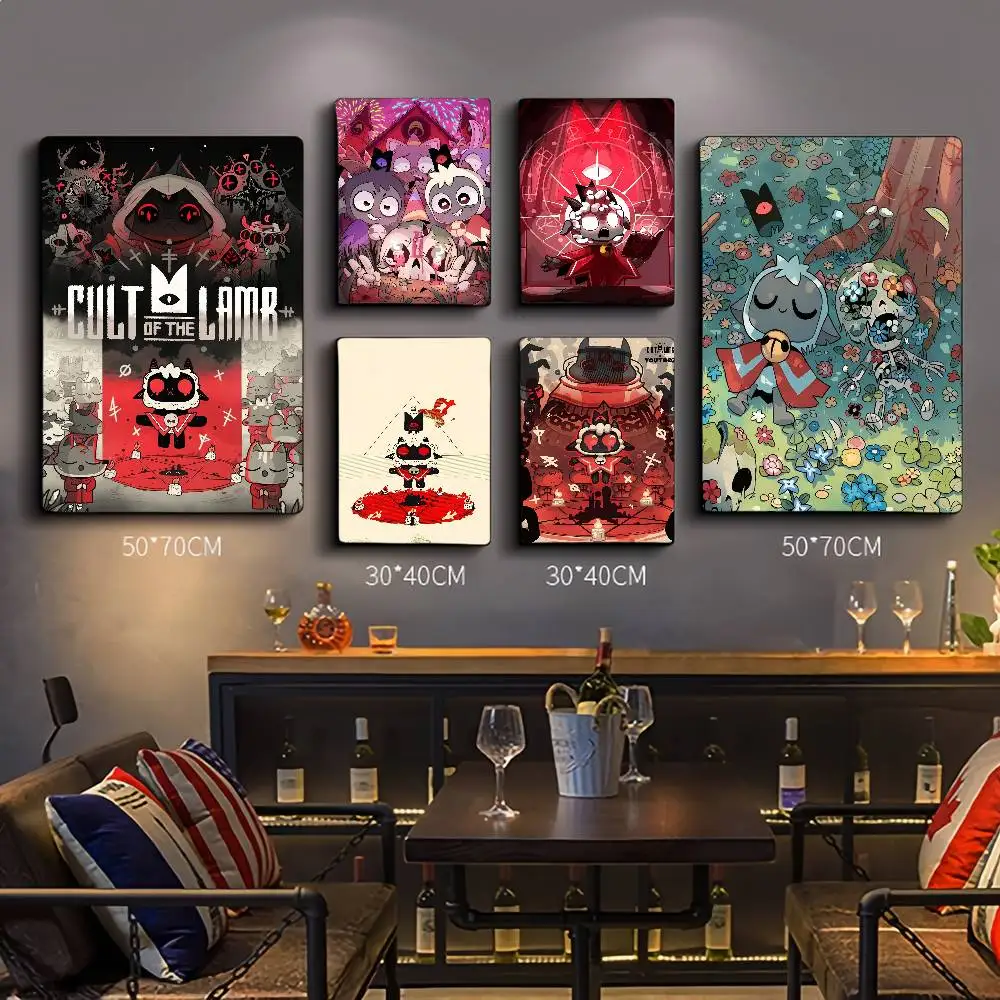 Game Cult Of The Lamb Classic Anime Poster Waterproof Paper Sticker Coffee House Bar Room Wall Decor
