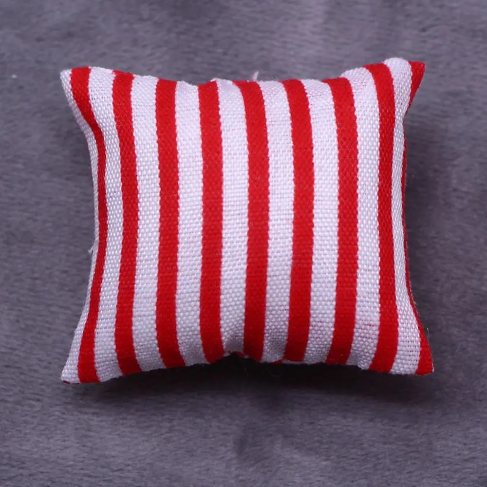 New Plaid Mini Dollhouse Simulated Cotton Pillow Model Printed Cotton Miniature Sofa Cushion Bed Furniture Girls