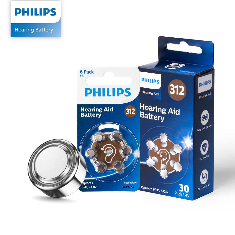 Philips Hearing Aid Battery Number 312 30 pieces 1 pack