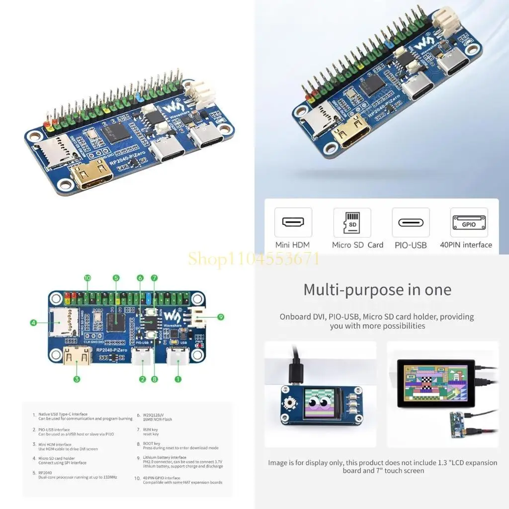 

Бестселлер RP2040 Pizero Development Board Dualcore Процессор 264 КБ и 16 МБ Flash