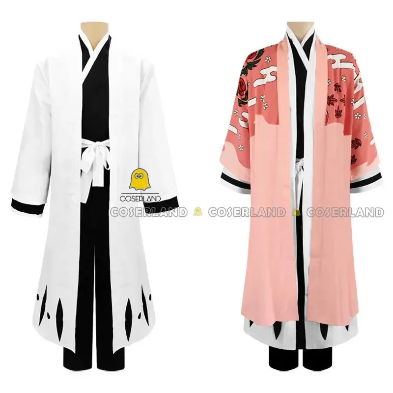 

CyKyoraku Shunsui аниме Bleach косплей костюм розовое кимоно черный наряд синигами плащ наряд униформа тысячелетняя кровавая война M