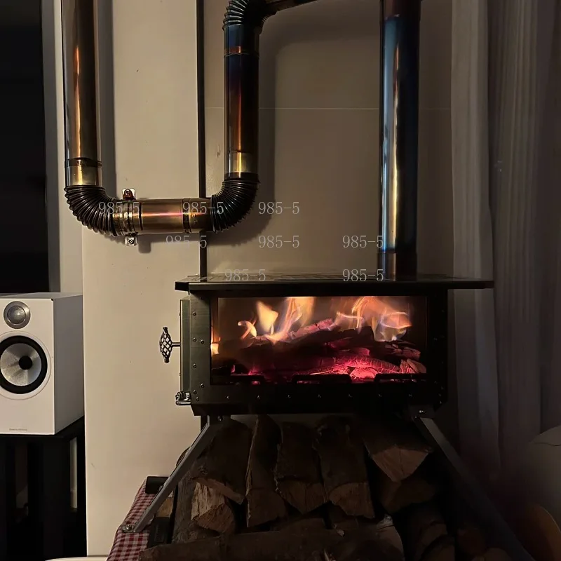 Adjustable AC/DC Stainless Steel Portable Draft Blower, Improves Wood Stove Burn Efficiency & Tent Heating