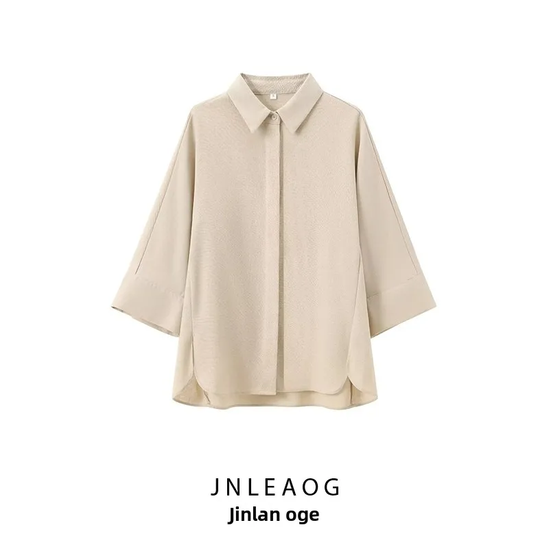 

JNLEAOG Faionable Wide Sve Блузка из смешанного льна, женская irt Street Sle, свободная посадка, длинное све, полиэфирное волокно