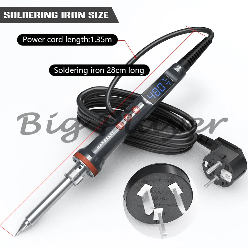 

100W/200W High Power LCD Digital Display Electric Soldering Iron with Switch with Sleep Function Handskit