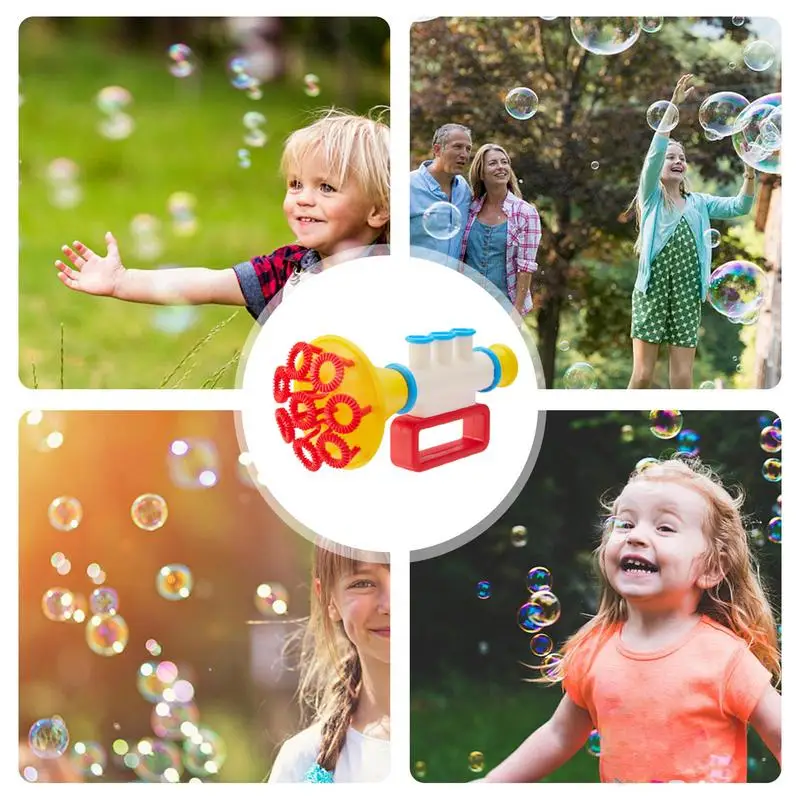 Trumpet Bubble Machine Children Bubble Maker High Output Machine Continuous Stream Bubble Guns Toys Funny Summer Party Favors